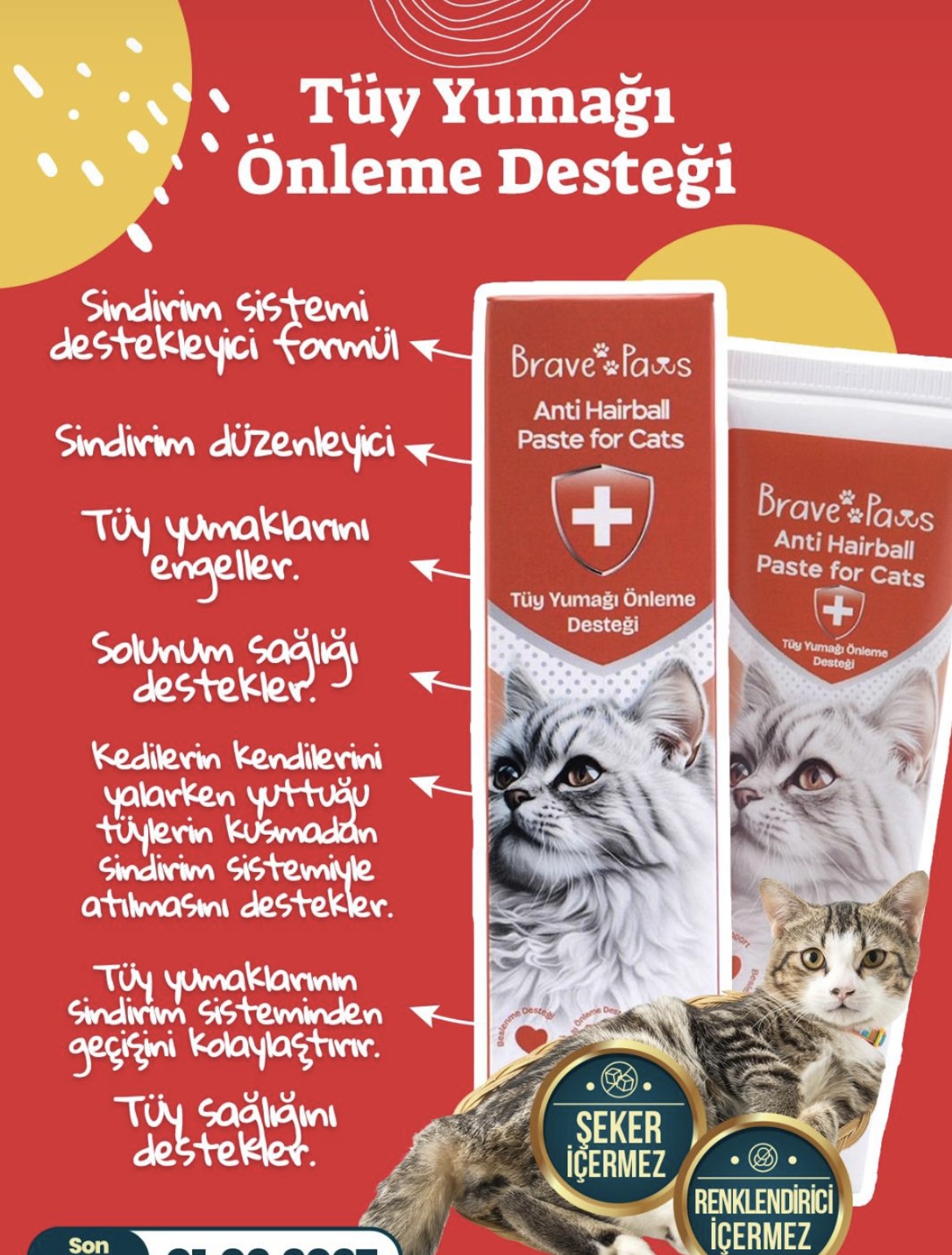 BR.PAWS KEDİ TÜY YUMAĞI ÖNLEME MALT